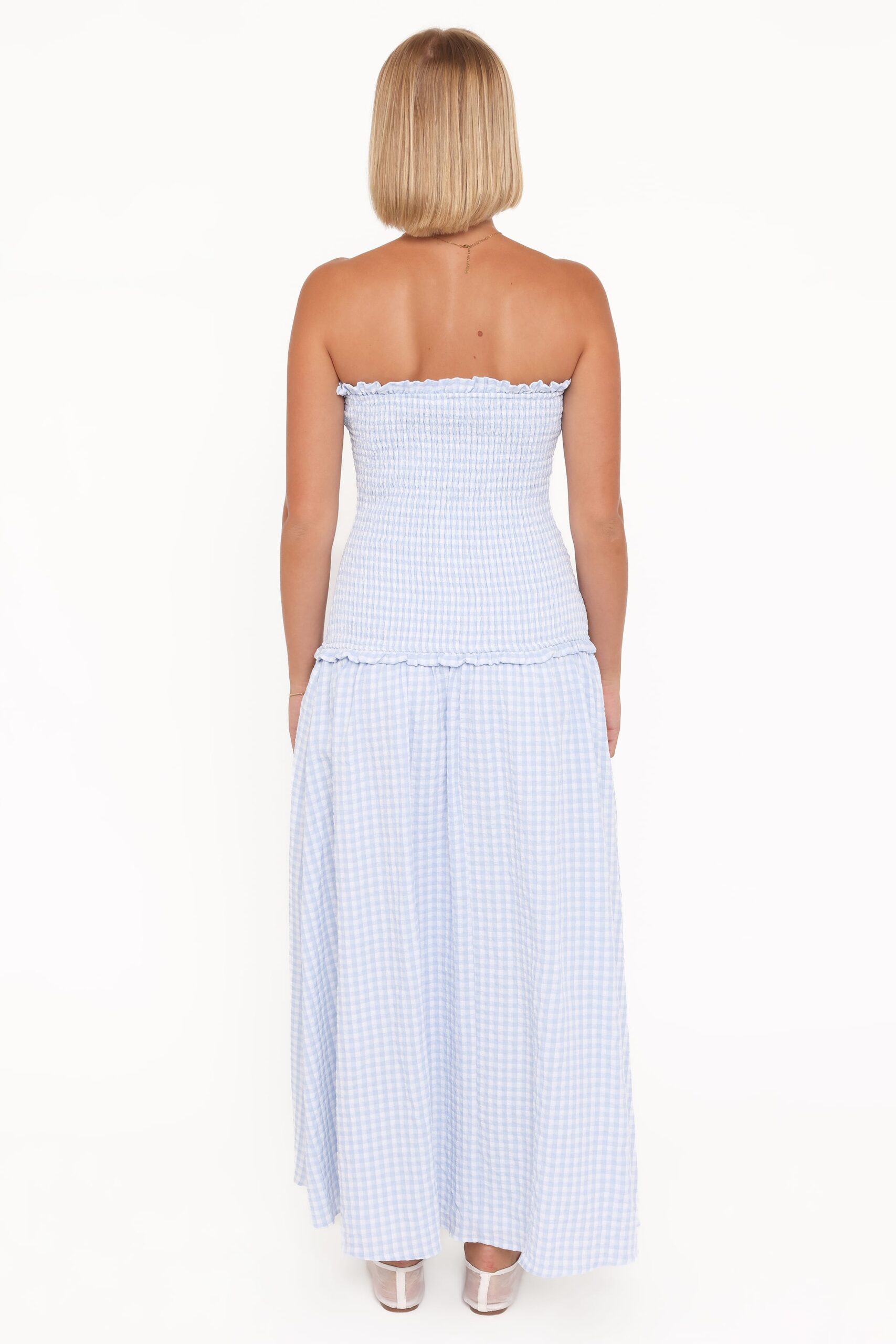 parkway maxi dress blue gingham parkway maxi dress blue gingham