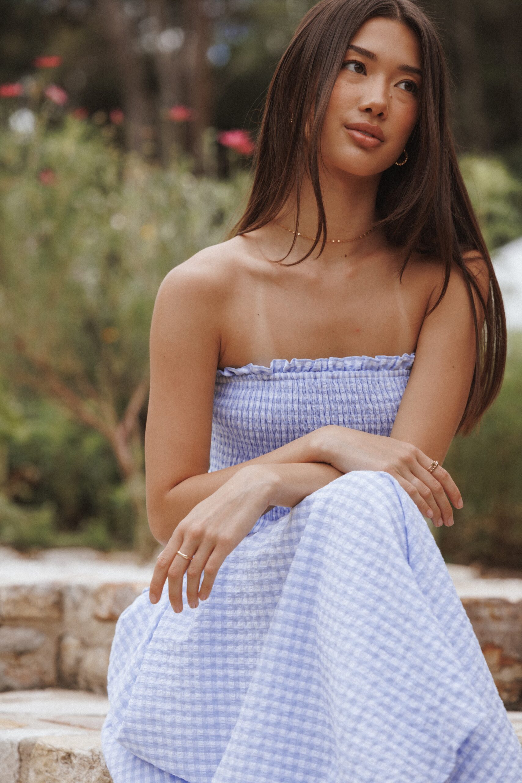 parkway maxi dress blue gingham parkway maxi dress blue gingham