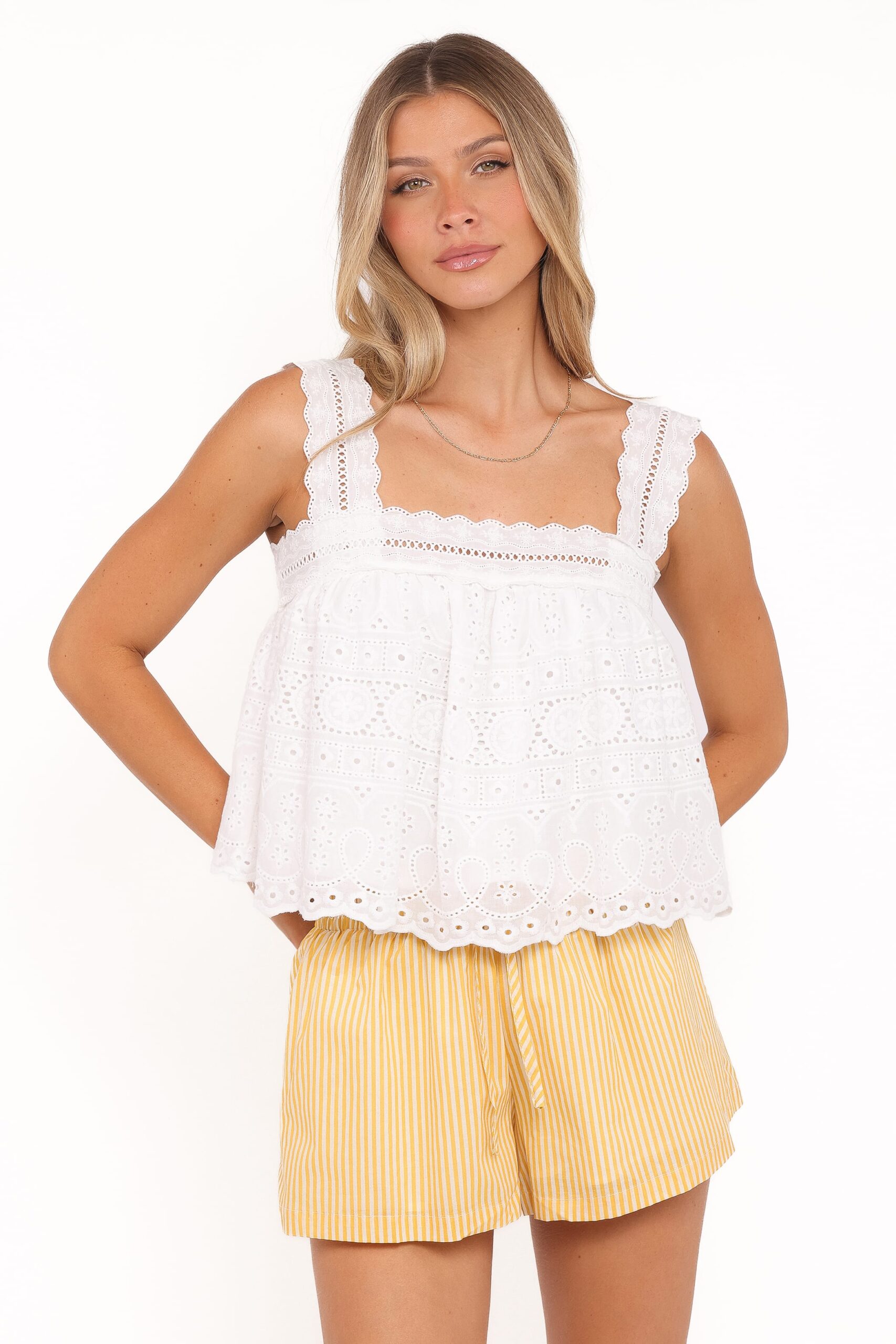 aideen eyelet top white aideen eyelet top white
