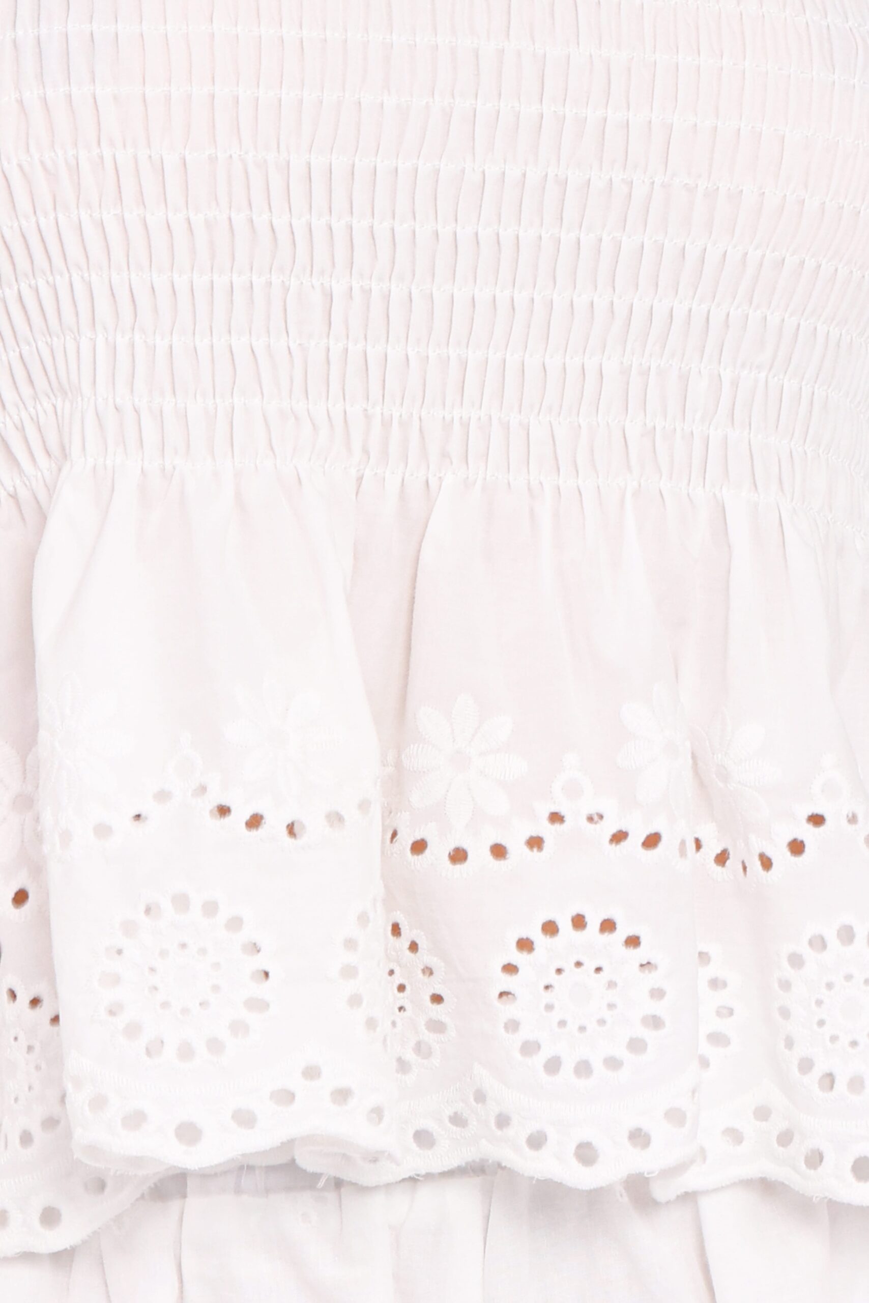 gretal smocked eyelet top white gretal smocked eyelet top white
